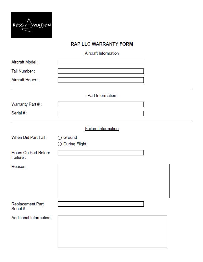 RAP Warranty Form